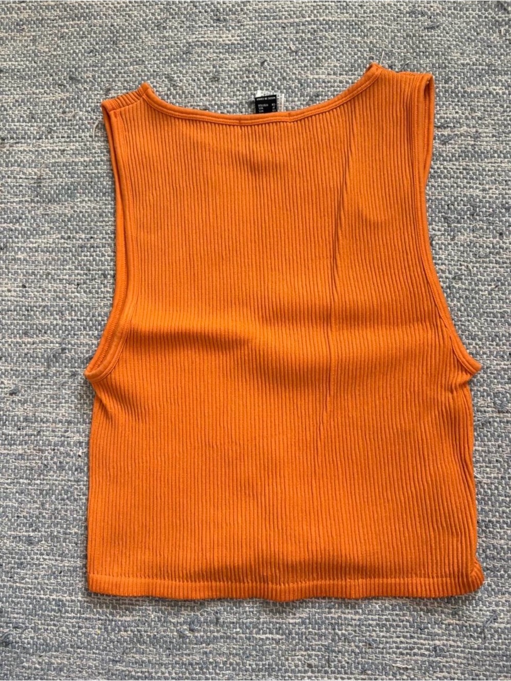 Orange Ribbed Tank Top - Picture 2 of 3